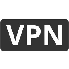 black silhouette vpn sign