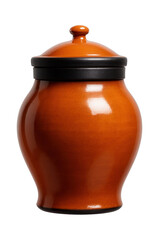 A glazed ceramic tandoor with a vibrant exterior, adding a pop of color to a modern home's outdoor...