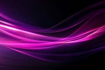Abstract flowing purple and pink light waves on a dark background