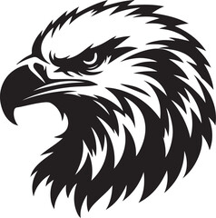 Obraz premium a silhouette eagle face vector