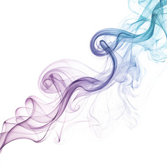 abstract colorful smoke going upward isolated on transparent background