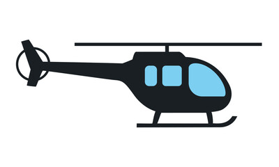 Sleek helicopter with blue windows, representing aerial transport, emergency services, and luxury travel