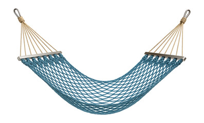 Traditional net hammock with hand-knotted design for beachside rest