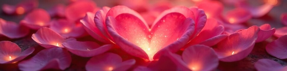 Serene Heart-Shaped Rose Petals A Soothing Arrangement for Wellness and Meditation