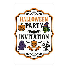 Halloween Invitation Label Design