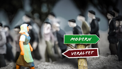 Signposts the direct way to Modern versus outdated