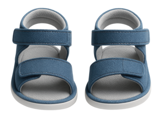 Denim baby sandals with open toes and Velcro straps