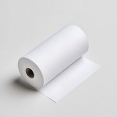 Roll of white paper on a light gray background ready for artistic projects