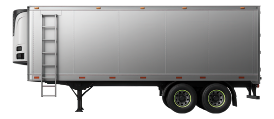 Reefer semitrailer with side-mounted ladder and top clearance lights
