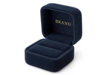 Luxurious empty velvet jewelry box isolated on transparent background