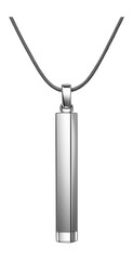 Minimalist bar pendant in polished stainless steel