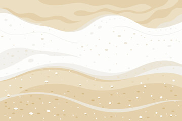 Stylized Beach Scene with Sand Waves and White Foam Bubbles