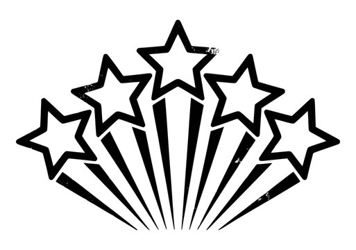 Black stars bursting outwards with radiating lines vector