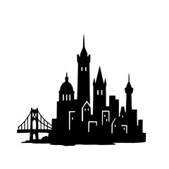 Fototapeta premium black and white city silhouette without background