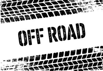 Black tire tracks and off road text graphic vector © Vectory Icons