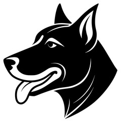 Aggressive Dog Head Silhouette