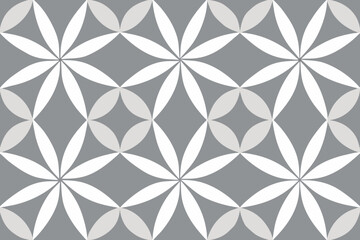 Geometric Flower Pattern in Grey