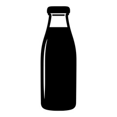 Silhouette of a Vintage Style Glass Milk Bottle for Food Storage