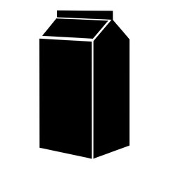 Black silhouette illustration of a closed gable top carton package isolated on white