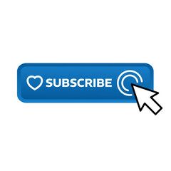 subscribe – blue rectangular 3D button – vector illustration