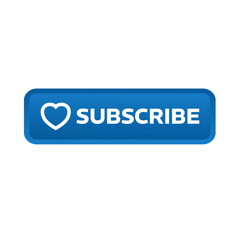 subscribe – blue rectangular 3D button – vector illustration