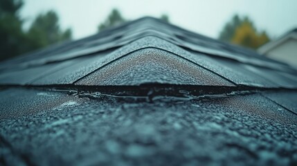 Close-up of a frosty rooftop peak