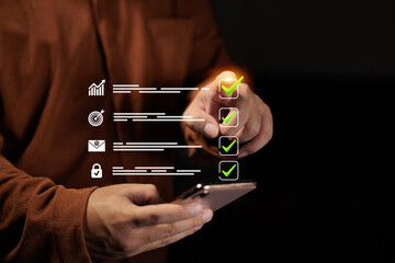 Digital Checklist and Task Management on Smartphone Screen