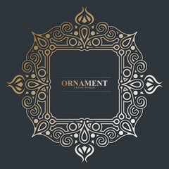 Elegant Golden Ornament Frame Design