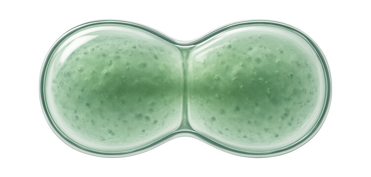 Prokaryotic cell undergoing binary fission with visible septum formation