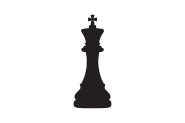 King chess piece silhouette vector art illustration on white background