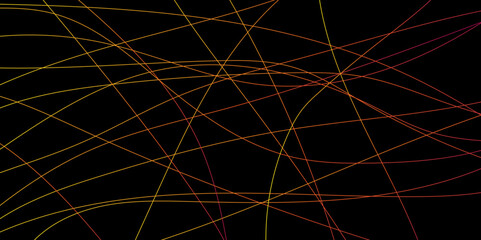 Abstract waves of vibrant neon red and multi color against a black background. Background of colorful flowing red lines. Luxury and elegant texture elements, modern simple vector design. 