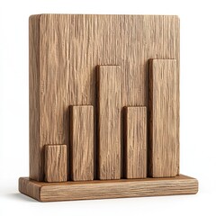 Wooden bar graph abstract art sculpture
