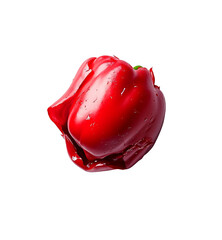 Vibrant Red Bell Pepper, Isolated on Transparent PNG, Juicy, Fresh