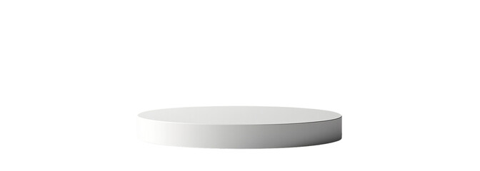 Clean Minimalist White Cylinder Product Display Stand, Isolated on Transparent PNG