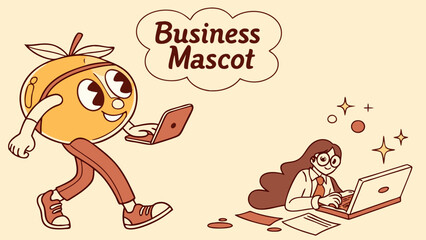 Creative business mascot vector illustration for marketing and branding design projects online now here today