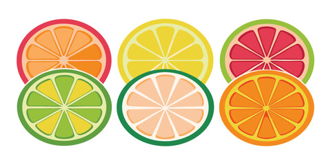 A vibrant, seamless pattern of fresh citrus fruit slices including oranges, lemons, limes, and grapefruits, bursting with juicy, healthy goodness and rich in vitamins