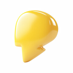 Fototapeta premium Cute chubby yellow lightning bolt with rounded edges, isolated on transparent background