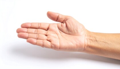 Open hand against white background