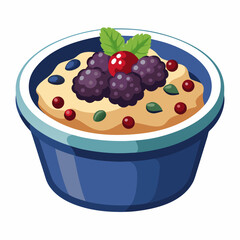raspberry and blueberry cheesecake vector white background