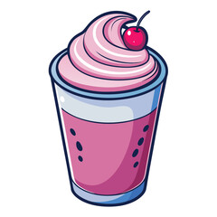 strawberry ice cream vector white background