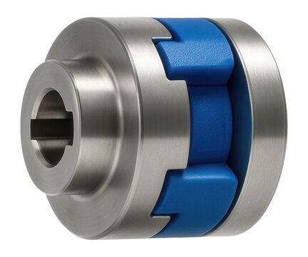 Elastomeric jaw coupling with a keyed hub for small motor applications in textile manufacturing