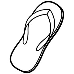 Flip flop sandal line art vector illustration 