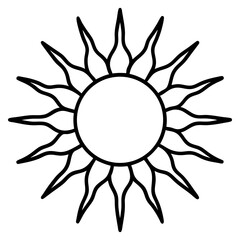 Summer sun icon line art vector illustration 