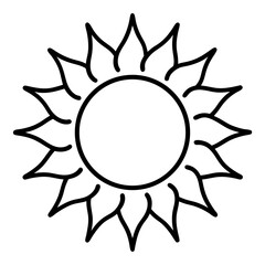 Summer sun icon line art vector illustration 