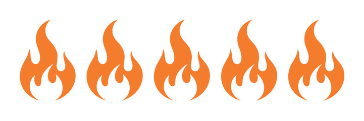 Orange flames graphic design element collection fire heat