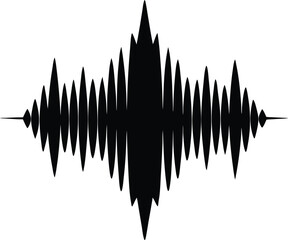 black silhouette of podcast intro sound wave on wh.eps