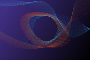 Colorful wave design on a blue background