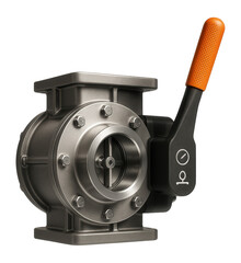 Rotary valve scale with a circular discharge opening and manual control lever for grain storage facilities