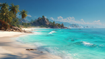 Obraz premium Tropical beach with crystal clear water