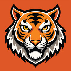 Obraz premium Striped tiger head vector illustration perfect for a wild animal tattoo or mascot logo